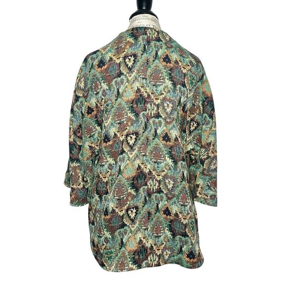 Zara Basic | Women | Tapestry Cape Sleeve Open Front Kimono Coat | Small - Picture 3 of 13